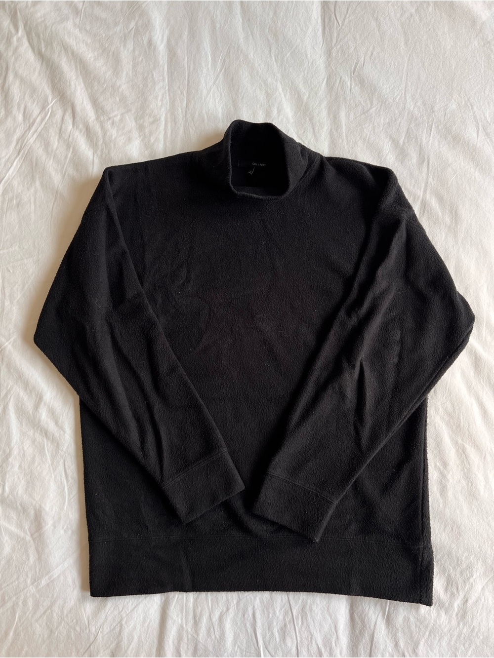 OAK + FORT Black Women's Mockneck / Funnel Neck microfleece Sweater